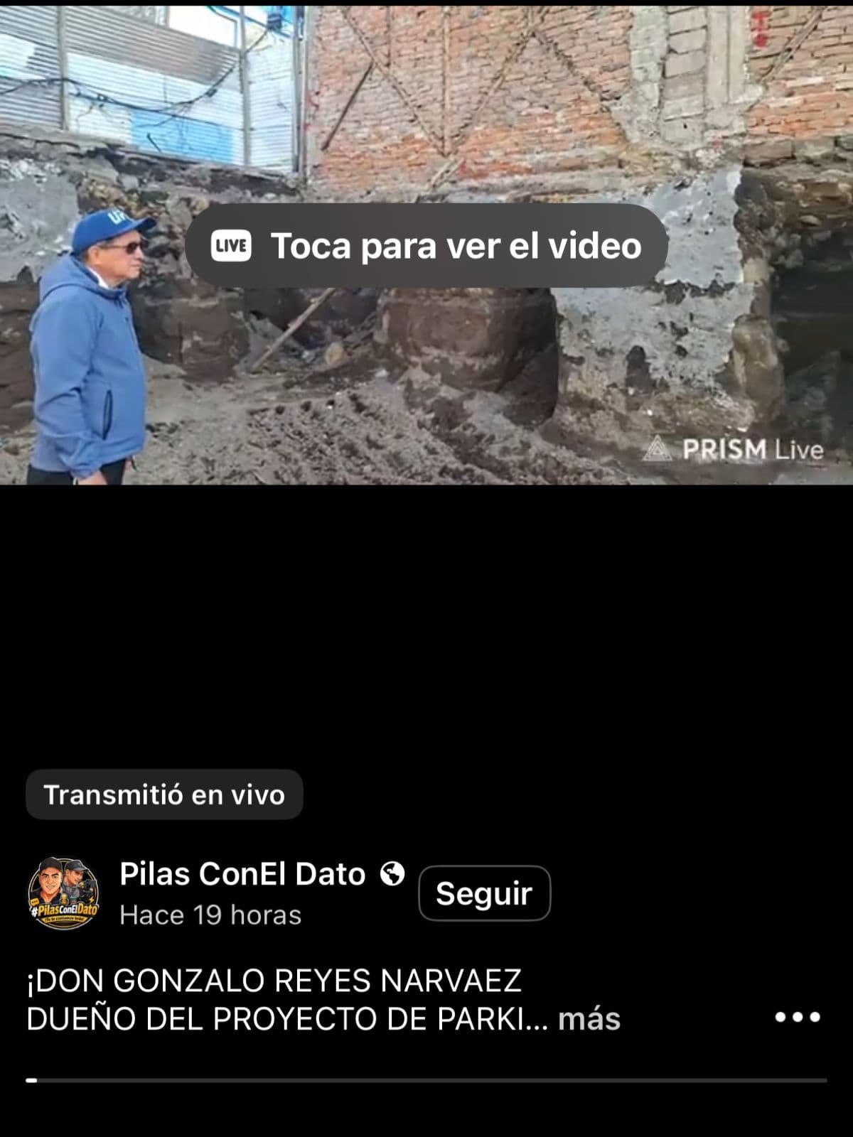 Captura 1 de la publicación de Pilas ConEl Dato